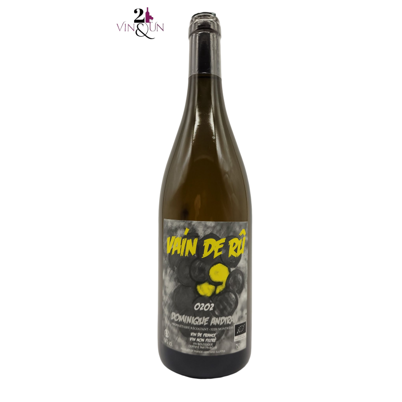 Vin Blanc Sec - Vin Bio - 2020 - Vin de France - Vain de Rû - Dominique Andiran - Bouteille de 75 cl